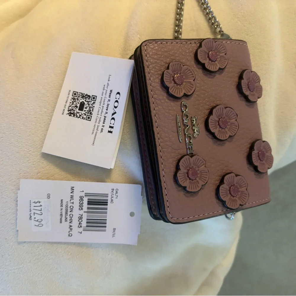 Coach mini Claire Crossbody with floral ,with mini wallet with umbrella - Picture 5 of 9